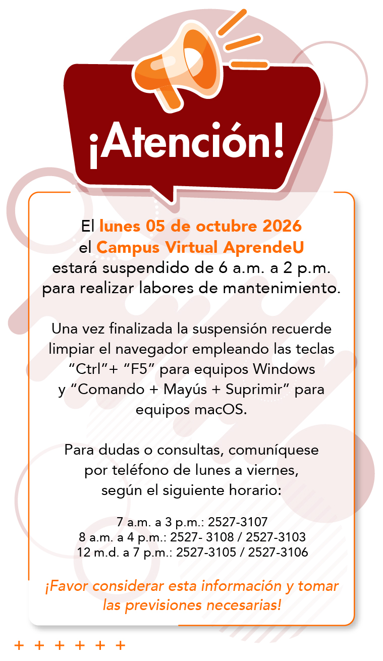 Mantenimiento 05 octubre 6 am a 2 pm 
Horario de atención de lunes a viernes
De 7 a 3 ext 25273107
De 8 a 4 ext 25273108